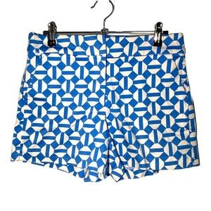 Melly M Blue & White‎ Geometric High-Rise Shorts – Size 2